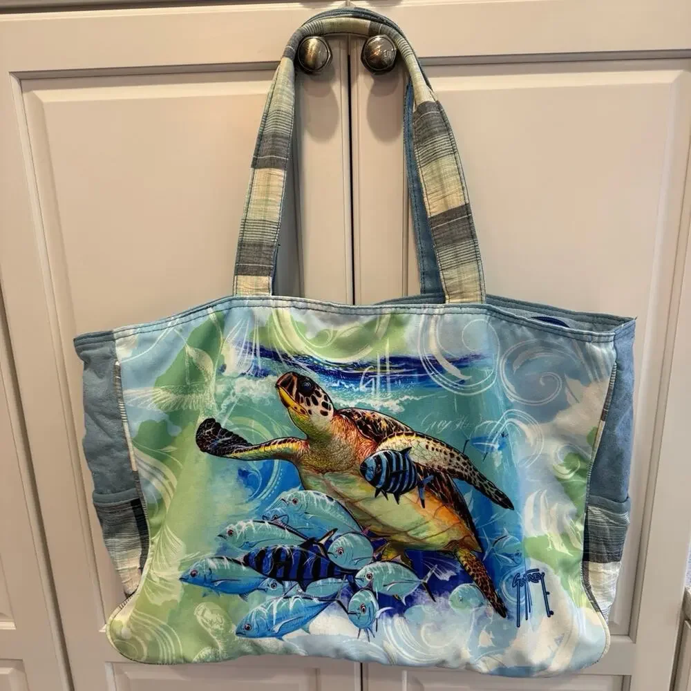 Guy Harvey Sea Turtle Tote/ Beach Bag